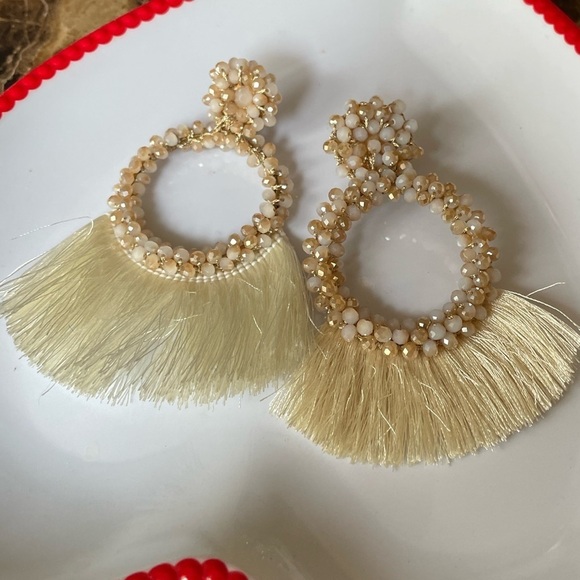 Beaded Tassel Earrings For Women - Picture 5 of 5